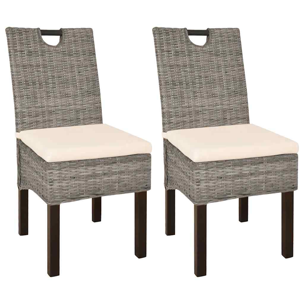 foto del prodotto sedie sala da pranzo 2 pz in rattan kubu e legno di mango cod mxl 23885