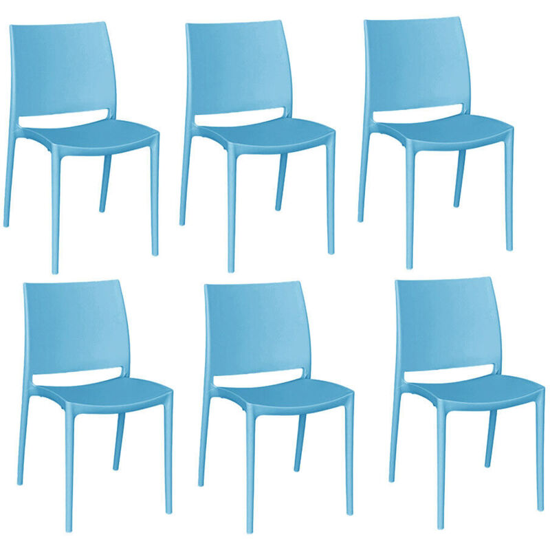 immagine 0 del prodotto sedie sala da pranzo set altea in plastica colore azzurro modello confort x 6