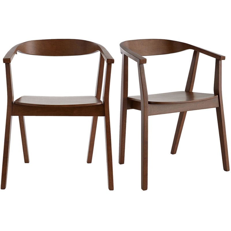 foto del prodotto sedie scandinave in legno scuro set di 2 bahia