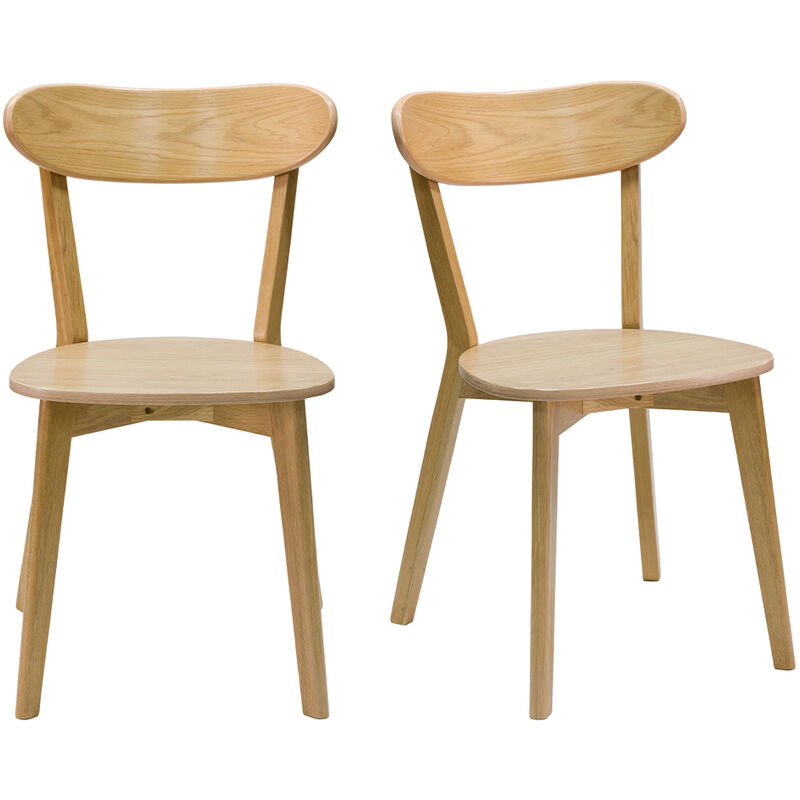 foto del prodotto sedie vintage legno chiaro rovere set di 2 dove