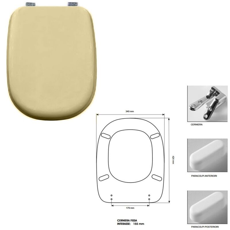 foto del prodotto sedile colbam con cerniere cromo ideal standard tesi champagne 28102502.