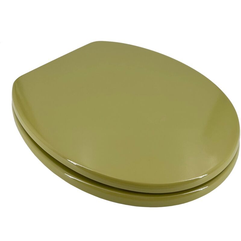 foto del prodotto sedile copri wc, colore verde, con cerniere regolabili cromate in ottone, 85074 adob