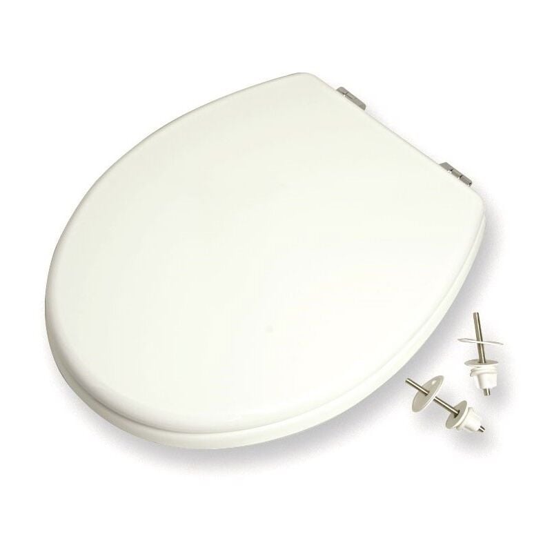 foto del prodotto sedile copriwater bianco universale con cerniere cromate 451900pb