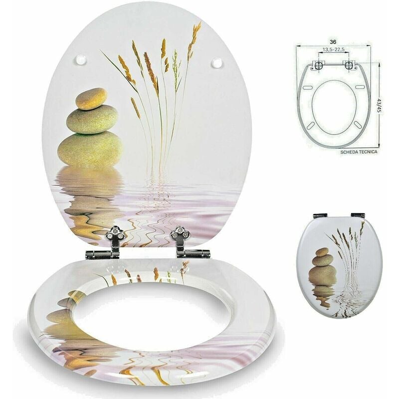 foto del prodotto sedile copriwater universale per bagno copri wc water in legno 18 mod. 52899