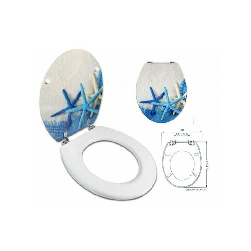 foto del prodotto sedile copriwater universale per bagno copri wc water in legno 19 mod. 69006