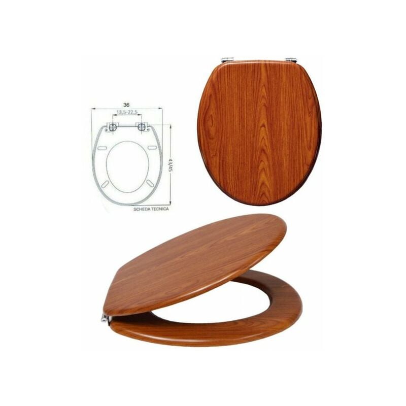 foto del prodotto sedile copriwater universale per bagno copri wc water in legno mdf 18 52987a