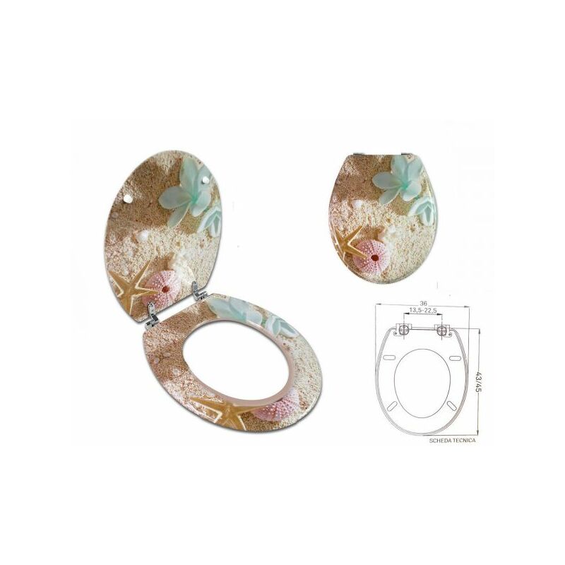 foto del prodotto sedile copriwater universale per bagno copri wc water in legno mod. 52981