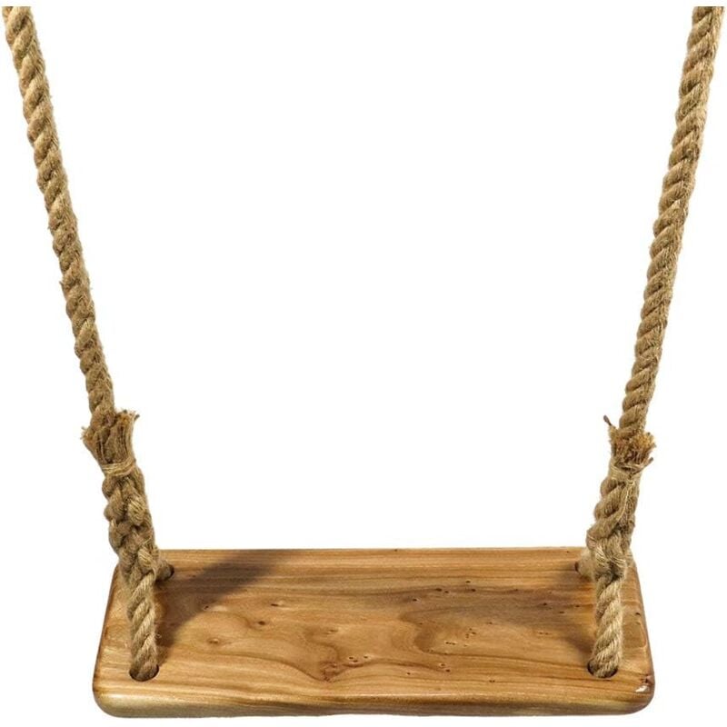 foto del prodotto sedile da altalena in legno con corda di iuta regolabile resistente altalena per albero in legno per bambini adolescenti adulti v7110c con cinghie