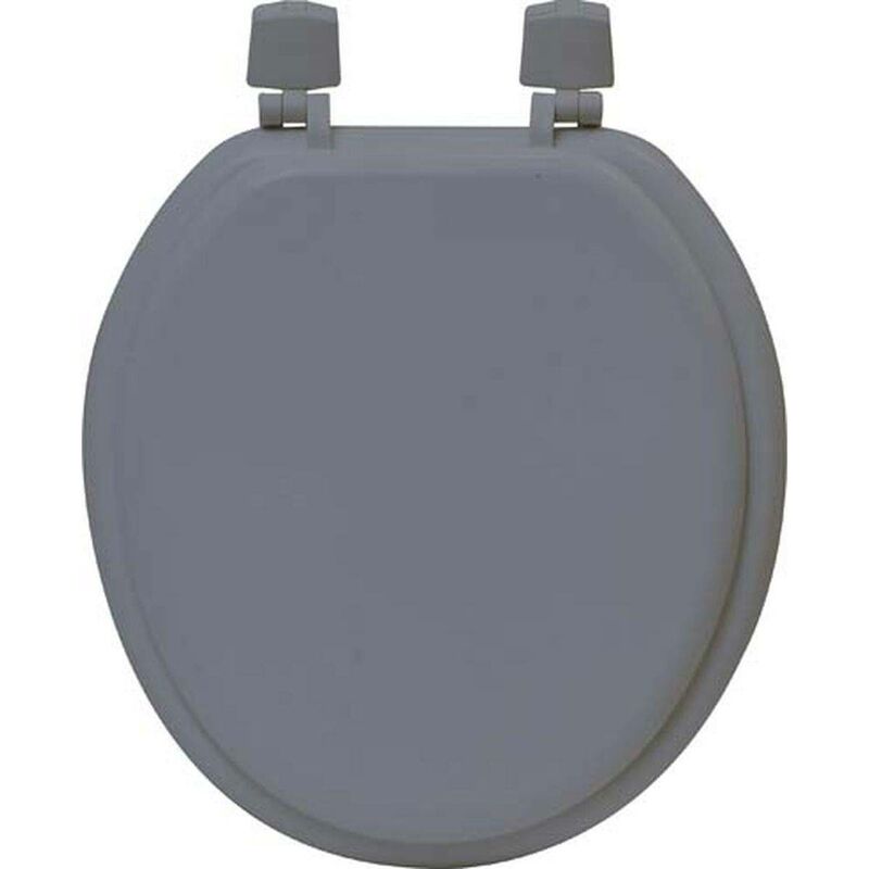foto del prodotto sedile del water in mdf da 17 pollici con elementi di fissaggio in plastica grigio tendance