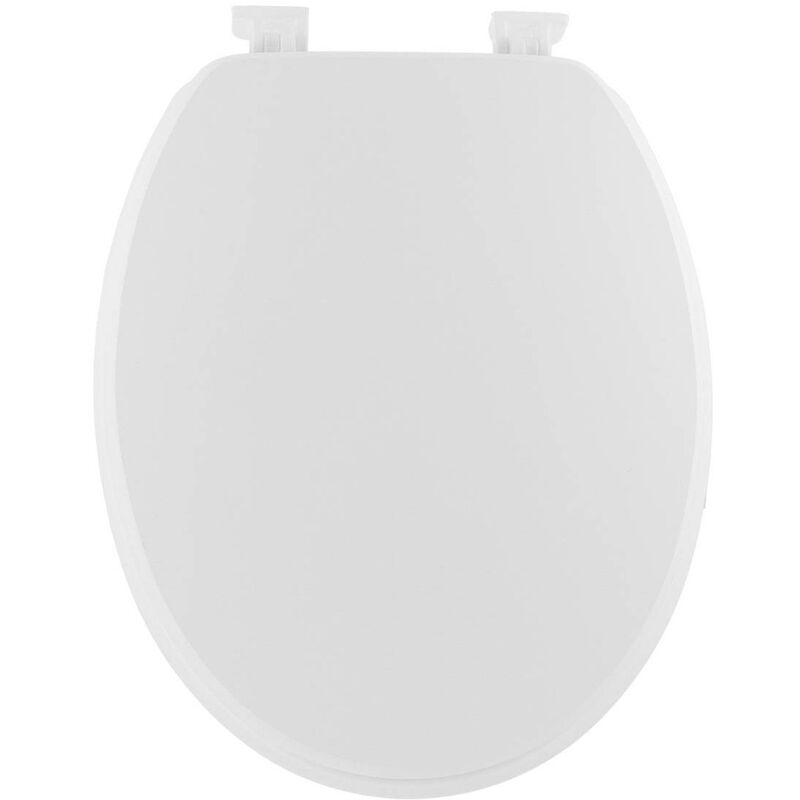 foto del prodotto sedile del water in mdf da 18 pollici con chiusure in plastica bianco tendance