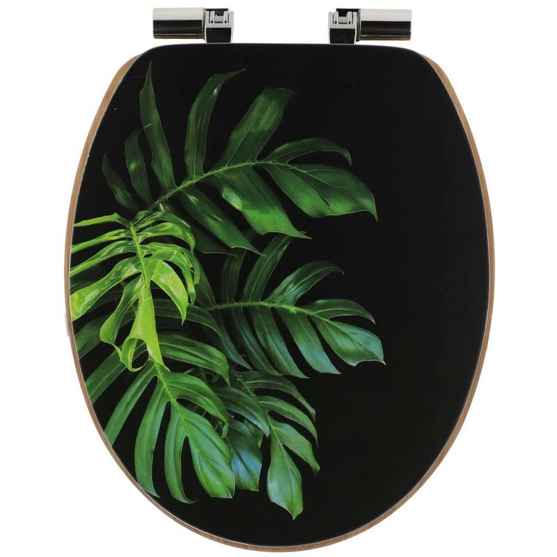 foto del prodotto sedile del wc mdf 18 pollici design coperchio stampato sedile imitazione bamb caduta freno cromo green addict tendance