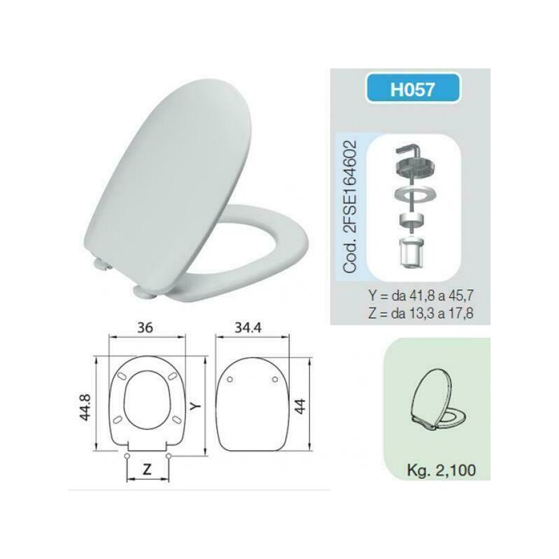 foto del prodotto sedile durofort passepartout bianco h057 selnova saniplast