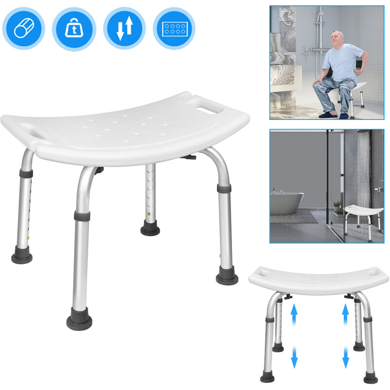 foto del prodotto sedile per doccia sgabello da bagno in alluminio regolabile in altezza sgabello da doccia supporto sedile da bagno da doccia per assistenza