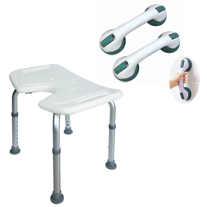 foto del prodotto sedile per doccia sgabello da doccia in alluminio altezza regolabile sedile da doccia rettangolo sedia da doccia sgabello da doccia per anziani