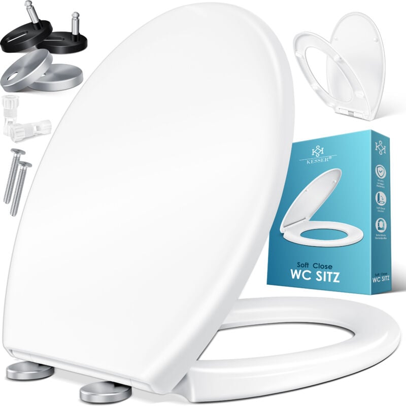 foto del prodotto sedile per wc con chiusura ammortizzata coperchio per wc con funzione di sgancio rapido e chiusura ammortizzata facile installazione coperchio per