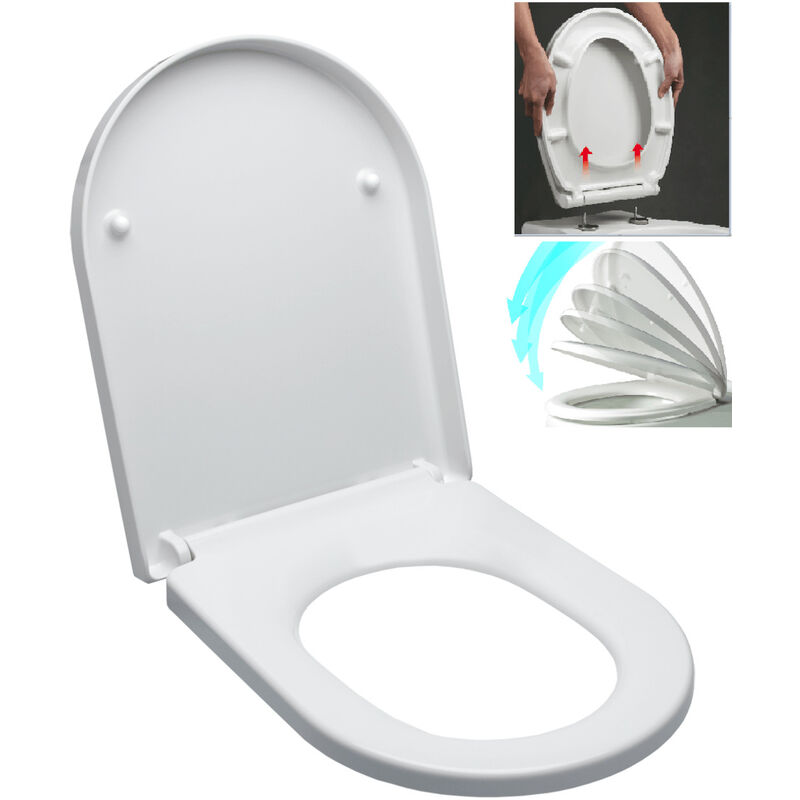 foto del prodotto sedile per wc con chiusura ammortizzata softclose adatto per la maggior parte dei vasi, bianco easy2244 idevit