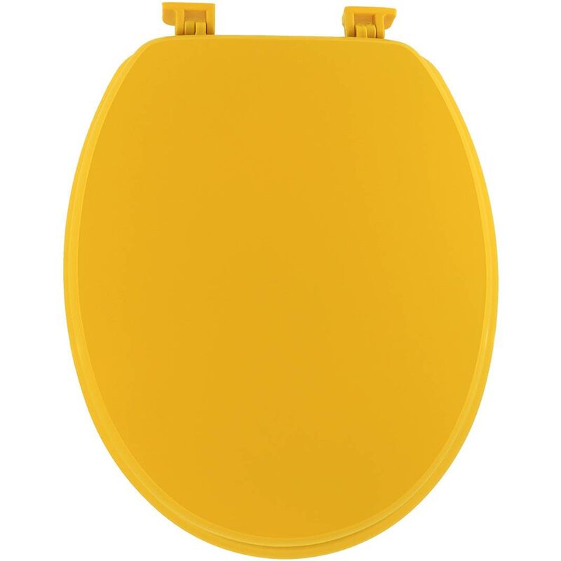 foto del prodotto sedile per wc in mdf da 18 pollici con fissaggi in plastica senape tendance