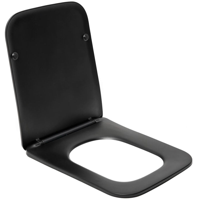 foto del prodotto sedile rettangolare per wc infinitio, con dispositivo anticaduta, nero satinfp12bkm swiss aqua technologies