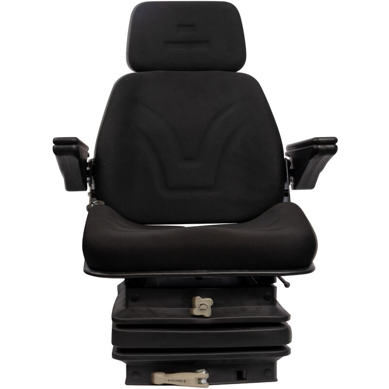 foto del prodotto sedile top in tessuto nero completo di sospensione meccanica e guide