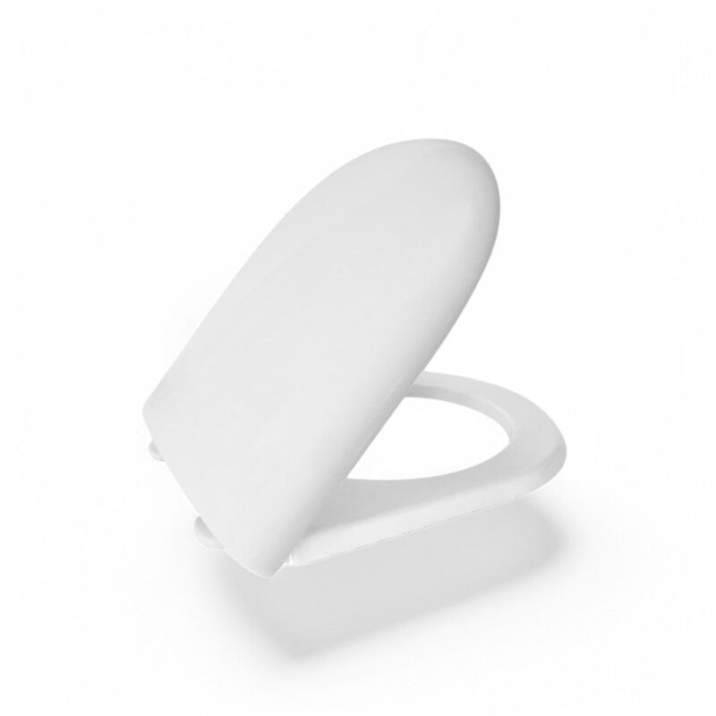 foto del prodotto sedile wc a chiusura rallentata termoindurente bianco con cerniere inox h050 luna 2