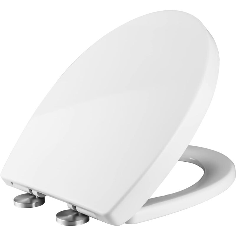 foto del prodotto sedile wc a forma di o, sedile wc con chiusura ammortizzata, sedile wc con chiusura ammortizzata, sedile wc universale bianco