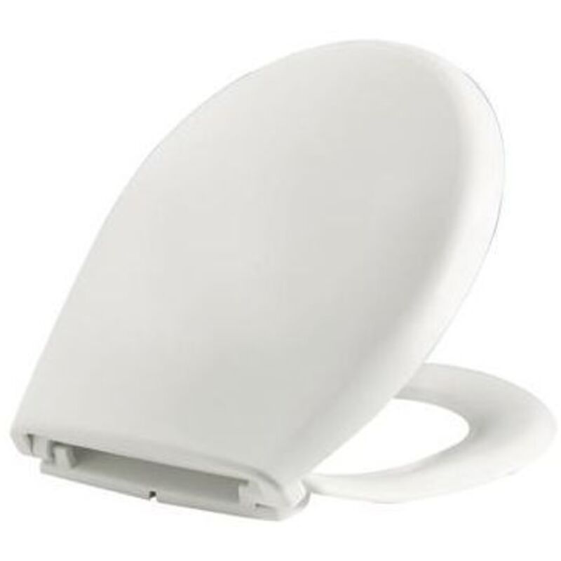 foto del prodotto sedile wc bagno resina pesante 'boxer' bianco completo di cerniera e viti di fissaggio