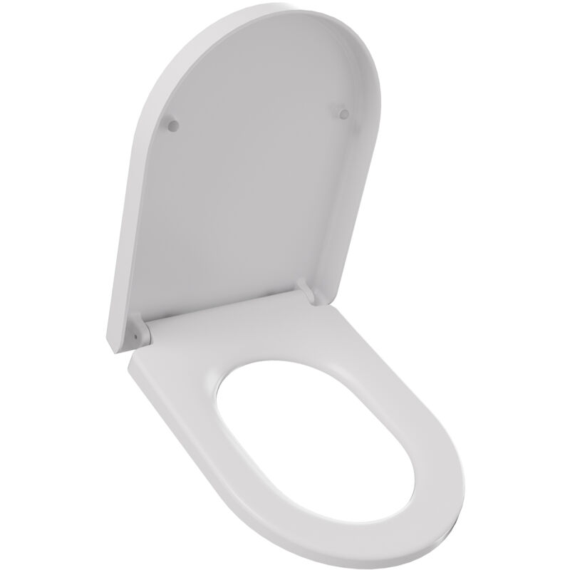 foto del prodotto sedile wc cecipa max con freno anticaduta, sedile wc a forma di d, coperchio wc bianco per bagno