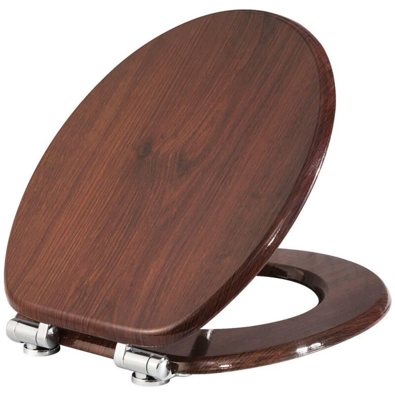 foto del prodotto sedile wc chiusura rallentata in mdf faggio scuro