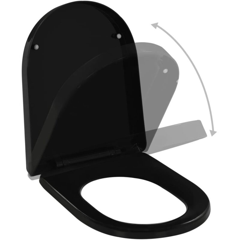 foto del prodotto sedile wc con chiusura ammortizzata, sedile wc, ciotola, sedile wc, bagno, casa, ristorante, negozio, hotel, nero