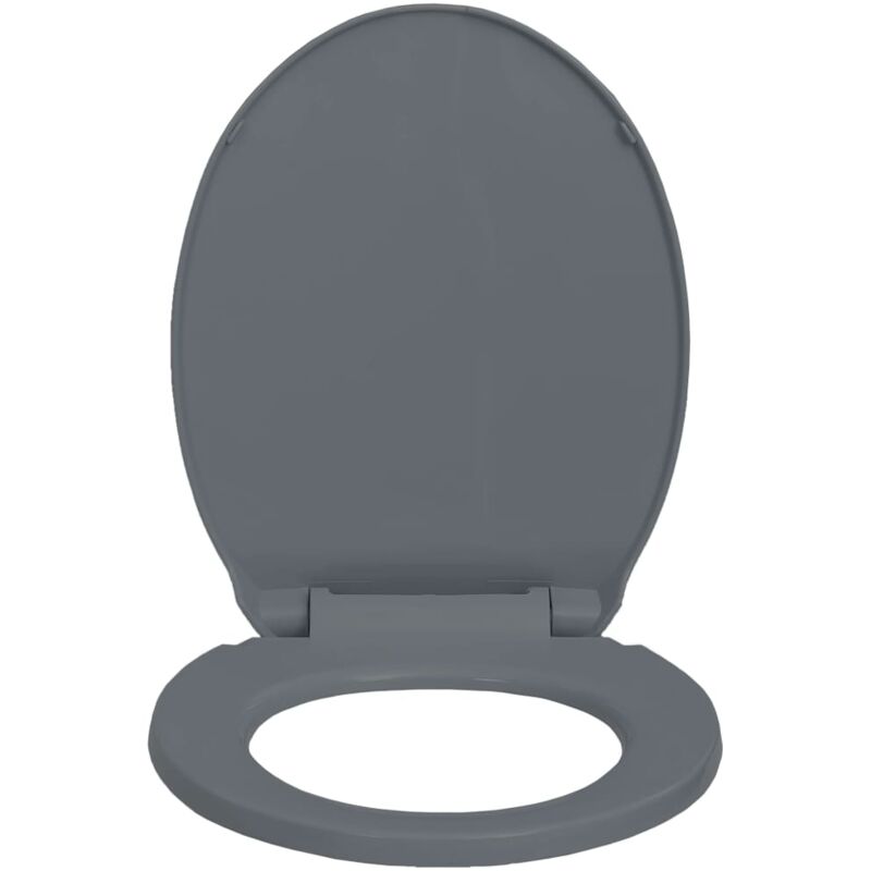 foto del prodotto sedile wc con chiusura ammortizzata, sedile wc, sedile wc, ciotola, bagno, casa, ristorante, hotel, negozio, ovale grigio