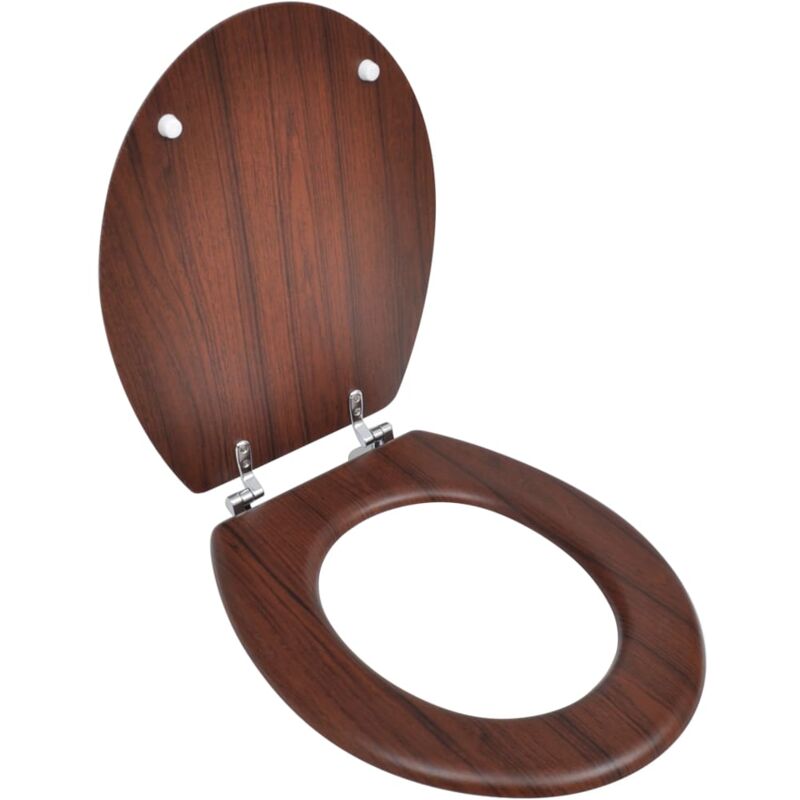 foto del prodotto sedile wc con coperchio mdf design semplice marrone