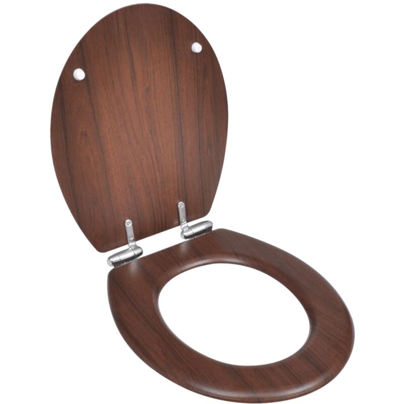 foto del prodotto sedile wc coperchio wc con coperchio in mdf chiusura ammortizzata marrone