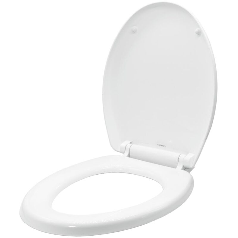 foto del prodotto sedile wc copri water tavoletta vaso universale bianco polipropilene pp sistema soft closing bagno pezzi 1