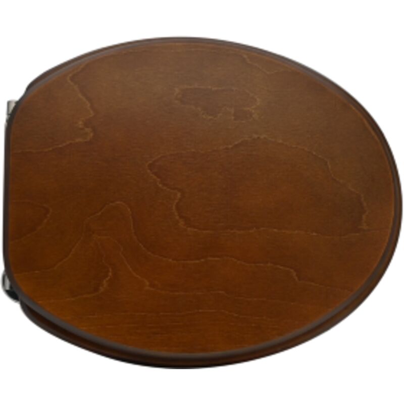 foto del prodotto sedile wc coprivaso universale 40,5 45,5x37 cm copriwater in legno colato noce scuro interasse 13,5 18,5 cm con cerniere regolabili