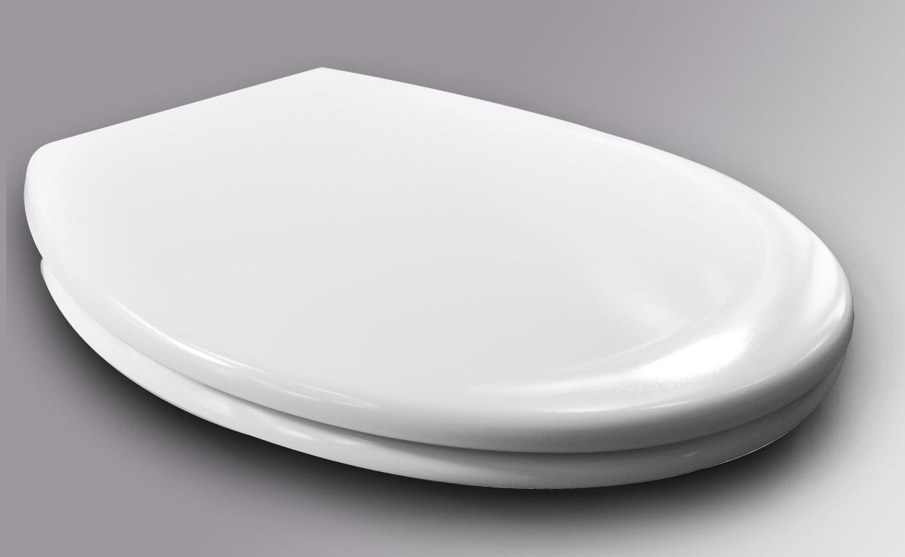 foto del prodotto sedile wc copriwater in plastica bianca con abbassamento automatico e fissaggio rapido 19 0000677