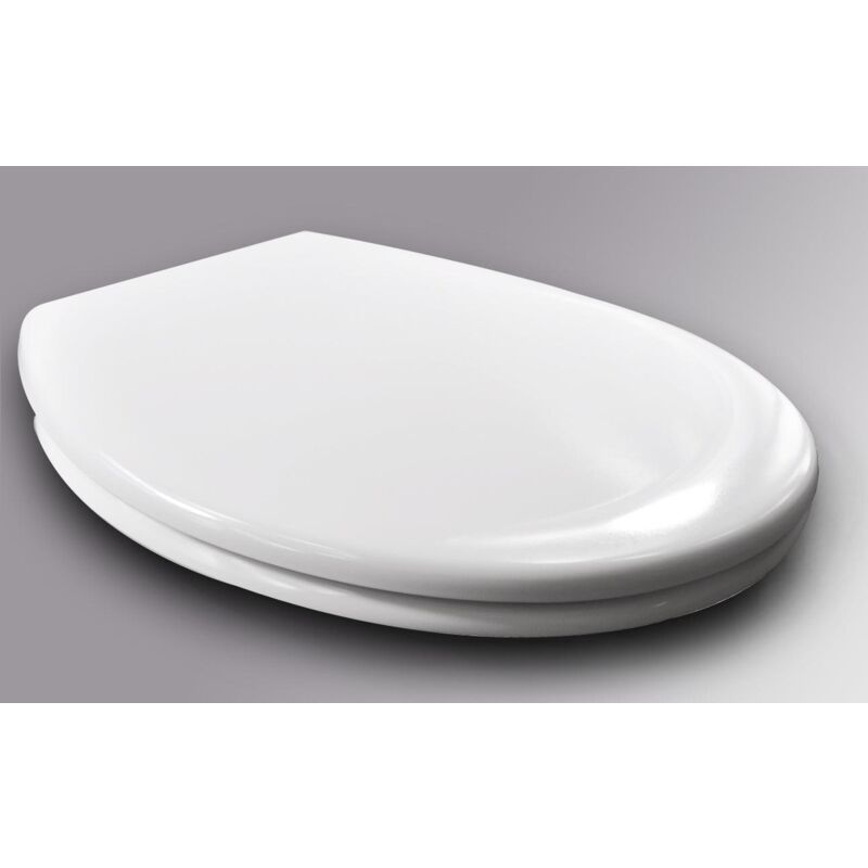 foto del prodotto sedile wc copriwater in plastica bianca con abbassamento automatico e fissaggio rapido