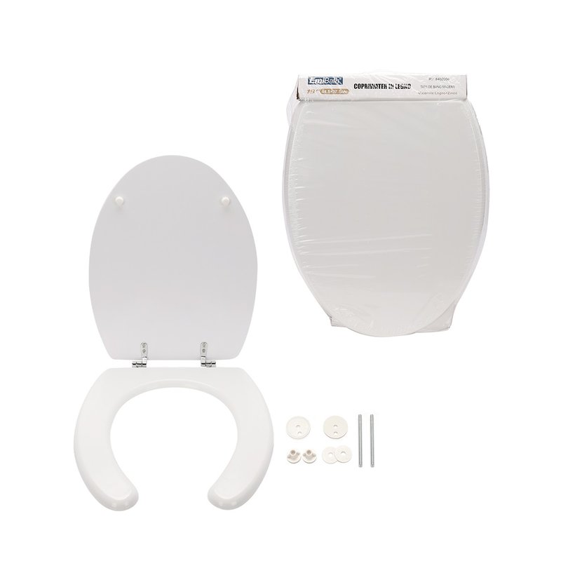foto del prodotto sedile wc copriwater universale in legno per disabile forma o 19 39 39 445x375mm distanza fori 175 205mm