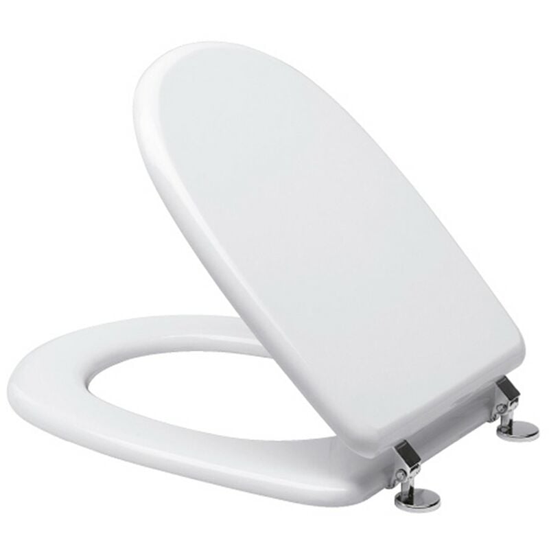 foto del prodotto sedile wc dedicato cesame aretusa in legno rivestito bianco con cerniere