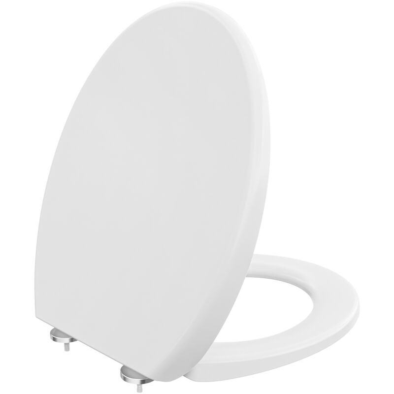 foto del prodotto sedile wc derw max o shaped, sedile wc con pulsante singolo, doppio strato e spesso, sedile wc in resina urea formaldeide