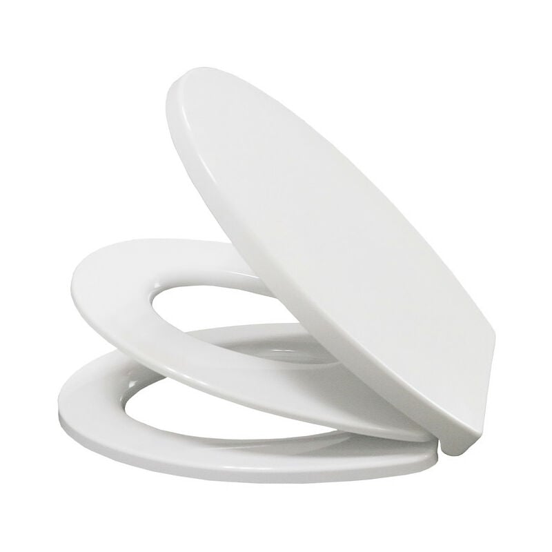 foto del prodotto sedile wc familial universale, copriwater con sedile per bambini, tavoletta wc con chiusura ammortizzata, copri wc in antibatterico duroplast per