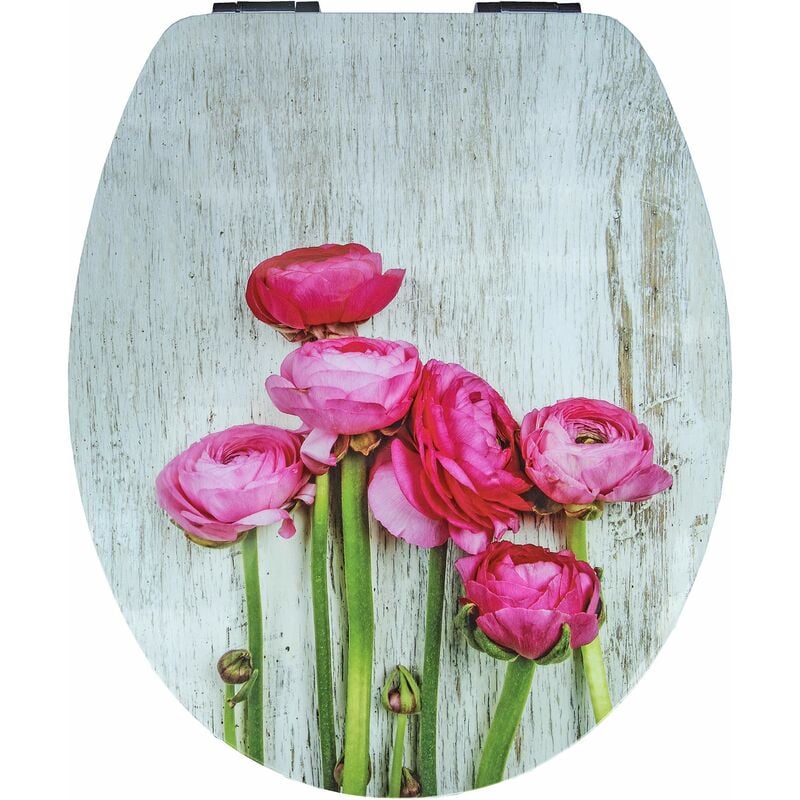 foto del prodotto sedile wc fiori di auguri mdf , chiusura automatica, fissaggio rapido, 1 pezzo, ksdsc351 - cornat