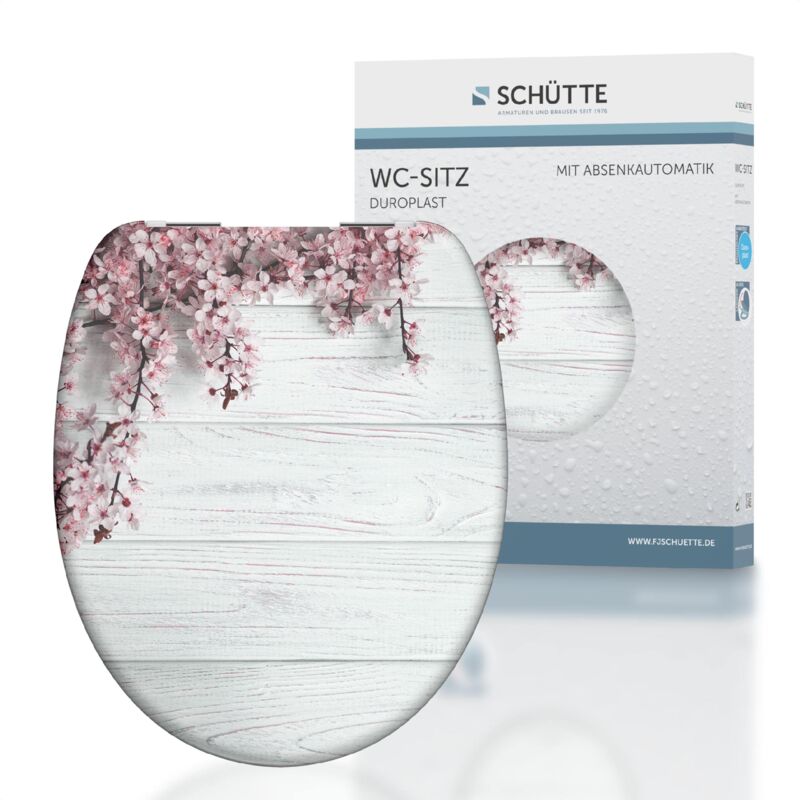 foto del prodotto sedile wc flowers wood con abbassamento automatico, coperchio wc con motivo in duroplast carico massimo 150 kg , bianco sch tte