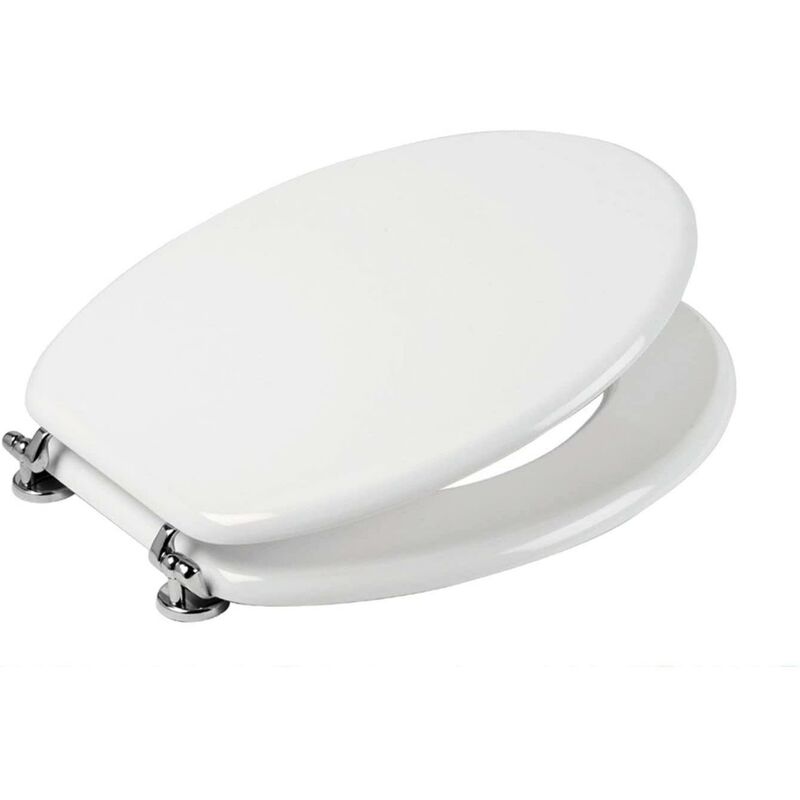 foto del prodotto sedile wc in legno bianco universale