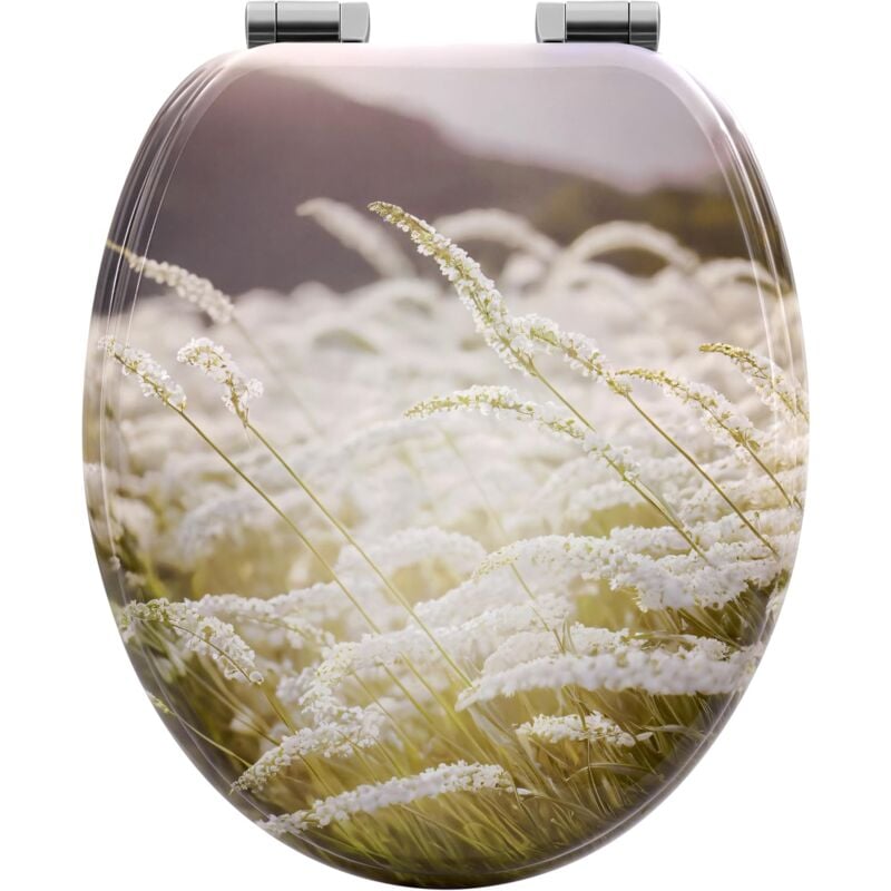 foto del prodotto sedile wc in legno, forma di o, erbe - woltu