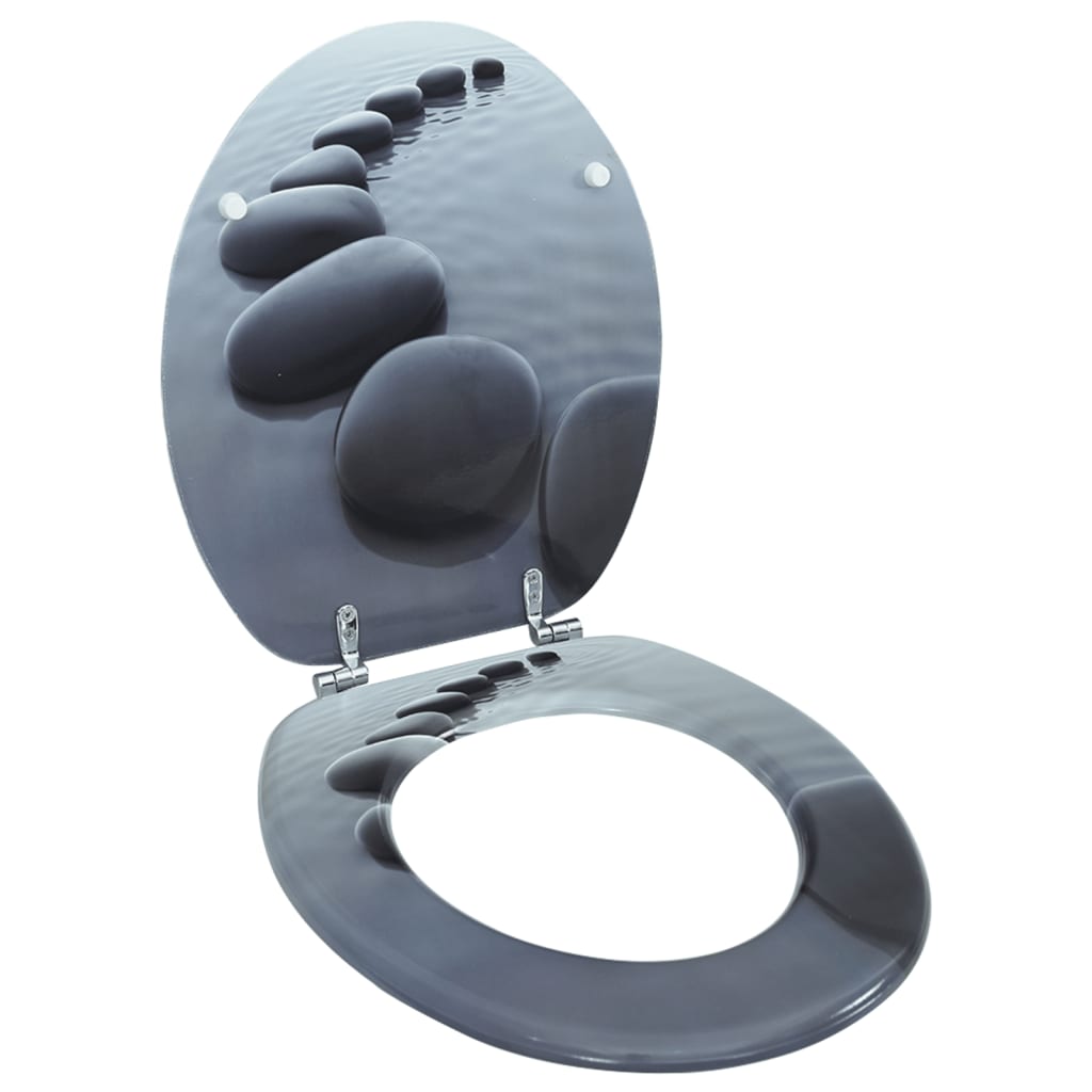foto del prodotto sedile wc in mdf con coperchio design pietre cod mxl 53164