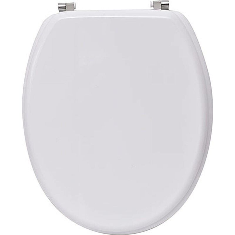 foto del prodotto sedile wc in mdf da 18 pollici con elementi di fissaggio in acciaio inossidabile bianco tendance