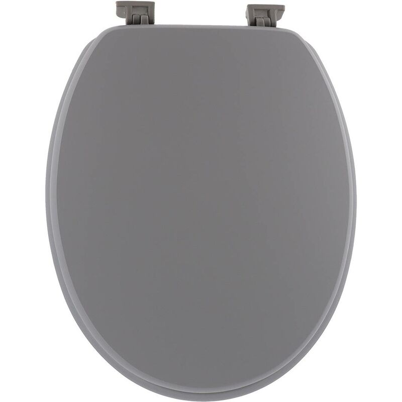 foto del prodotto sedile wc in mdf da 18 pollici con elementi di fissaggio in plastica grigio tendance