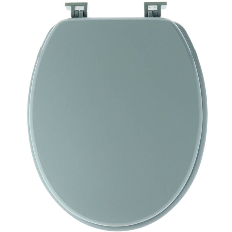 foto del prodotto sedile wc in mdf da 18 pollici con elementi di fissaggio in plastica verde mandorla tendance