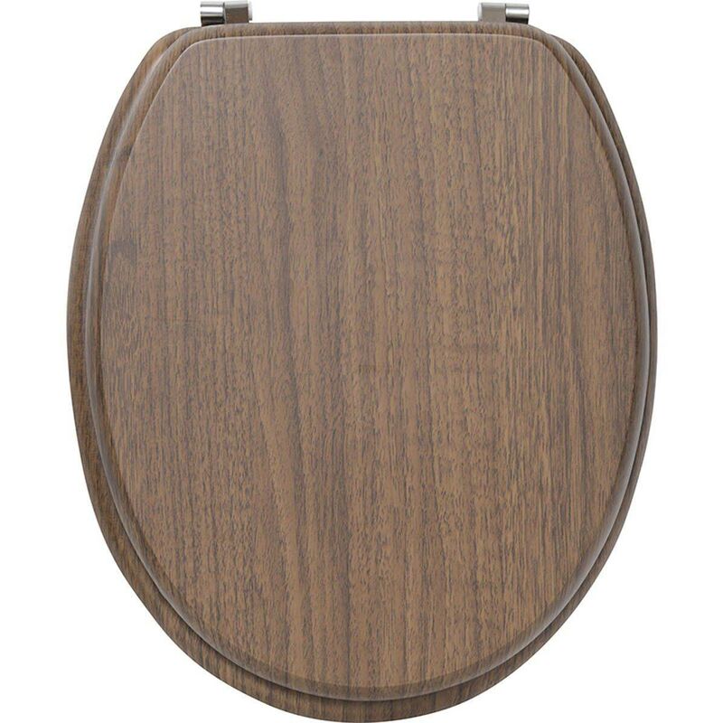 foto del prodotto sedile wc in mdf da 18 pollici con fissaggi in acciaio inossidabile 4 lati stampati effetto acacia tendance