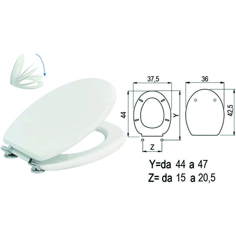 foto del prodotto sedile wc laccato bianco con chiusura rallentata